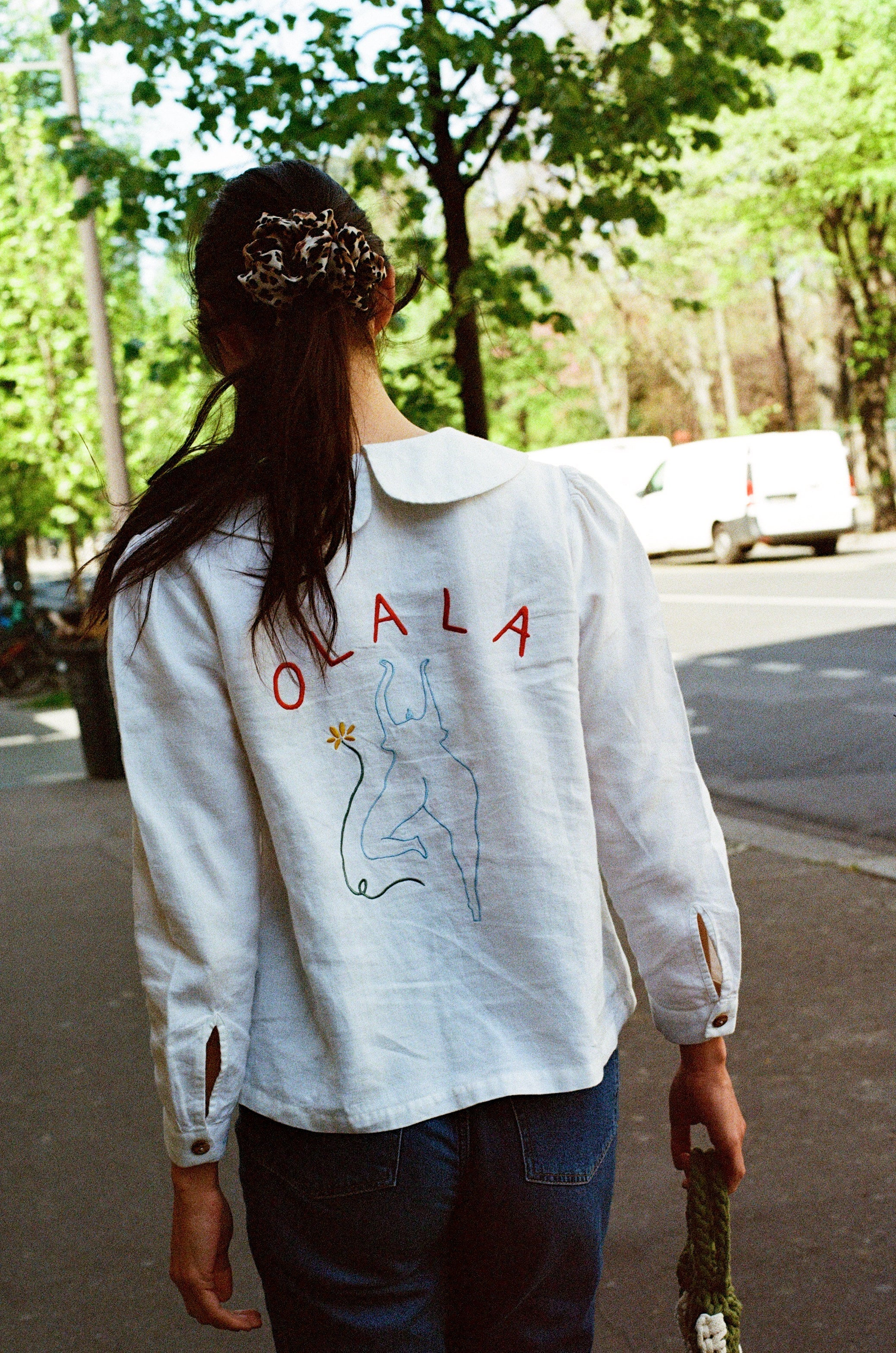 OLALA Embroidered Claudine Linen Blouse - White  x Laetitia Rouget - size M on pre-order for the end of September delivery