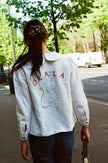 OLALA Embroidered Claudine Linen Blouse - White  x Laetitia Rouget - size M on pre-order for the end of September delivery