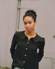 Claudine Linen Blouse  - Black