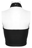 Punk Rave Valora Cross Fur Halter Top in Crimson