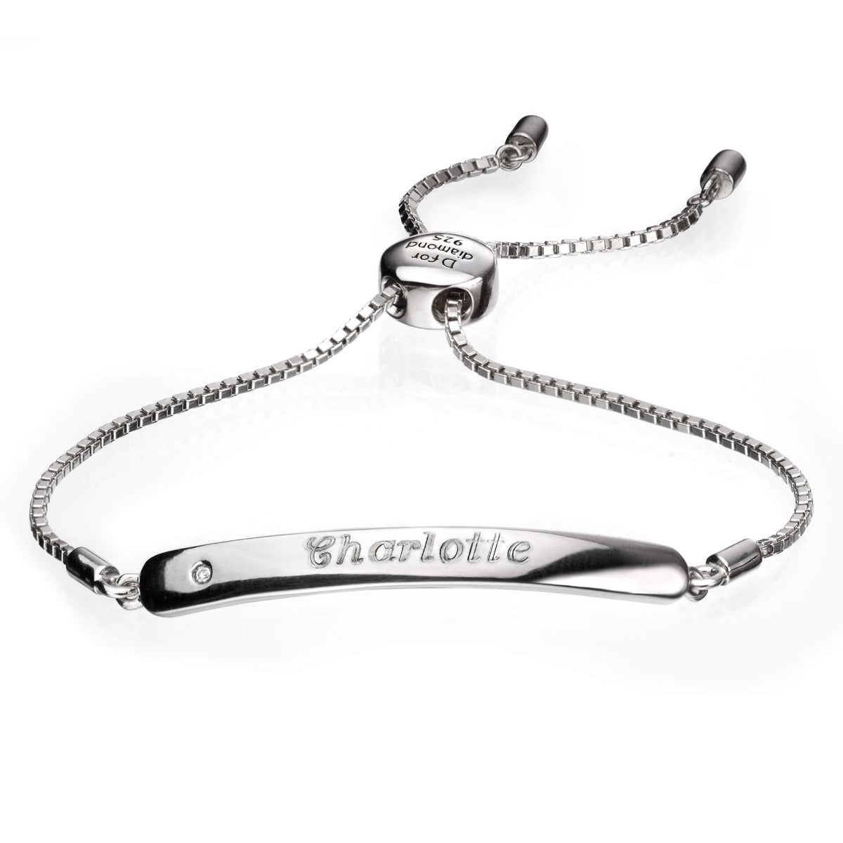 D For Diamond ID Toggle Armband mit Diamant