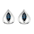 Beginnings Open Teardrop Stud Earrings With Montana Blue Crystals