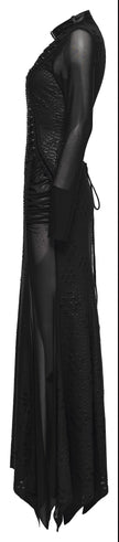 Punk Rave Seraphine Spinal Lace Panel Maxi Dress in Black