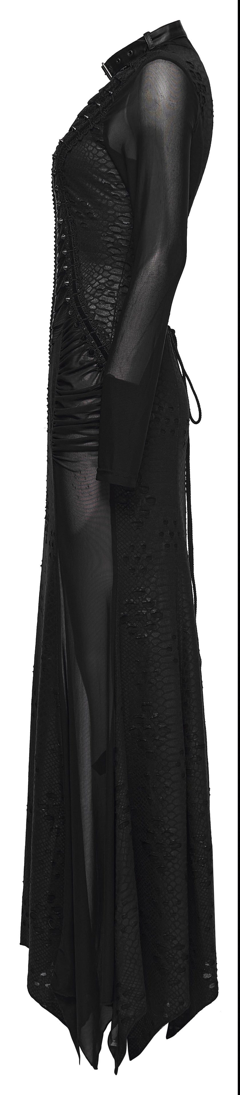 Punk Rave Seraphine Spinal Lace Panel Maxi Dress in Black