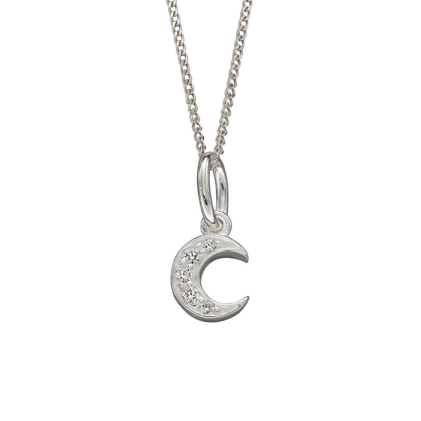 Beginnings Pave Set Crescent Moon Pendant with Cubic Zirconia