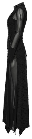 Punk Rave Seraphine Spinal Lace Panel Maxi Dress in Black