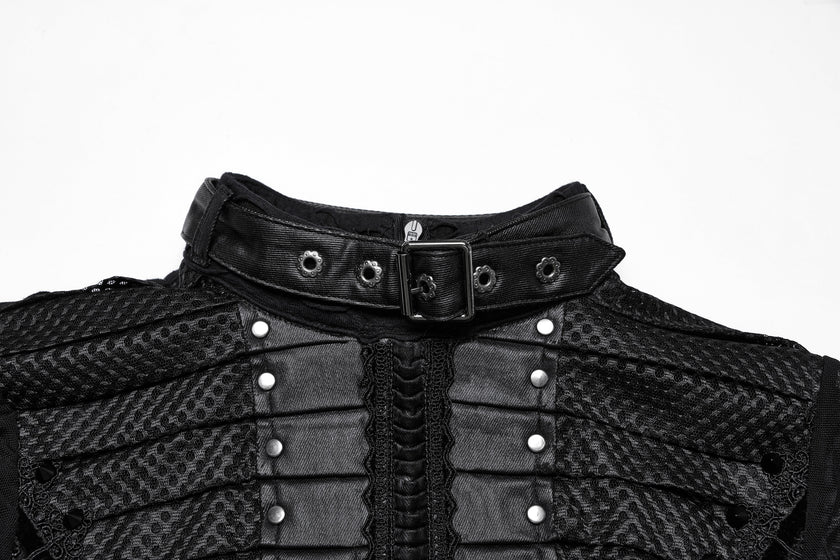 Punk Rave Seraphine Spinal Lace Panel Maxi Dress in Black
