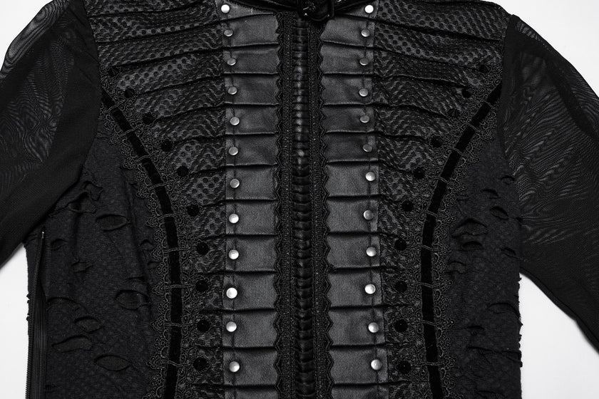 Punk Rave Seraphine Spinal Lace Panel Maxi Dress in Black