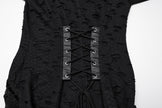 Punk Rave Seraphine Spinal Lace Panel Maxi Dress in Black
