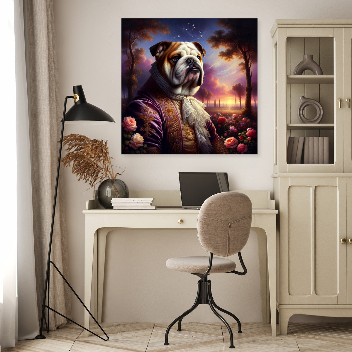 Regal Bulldog Twilight Canvas