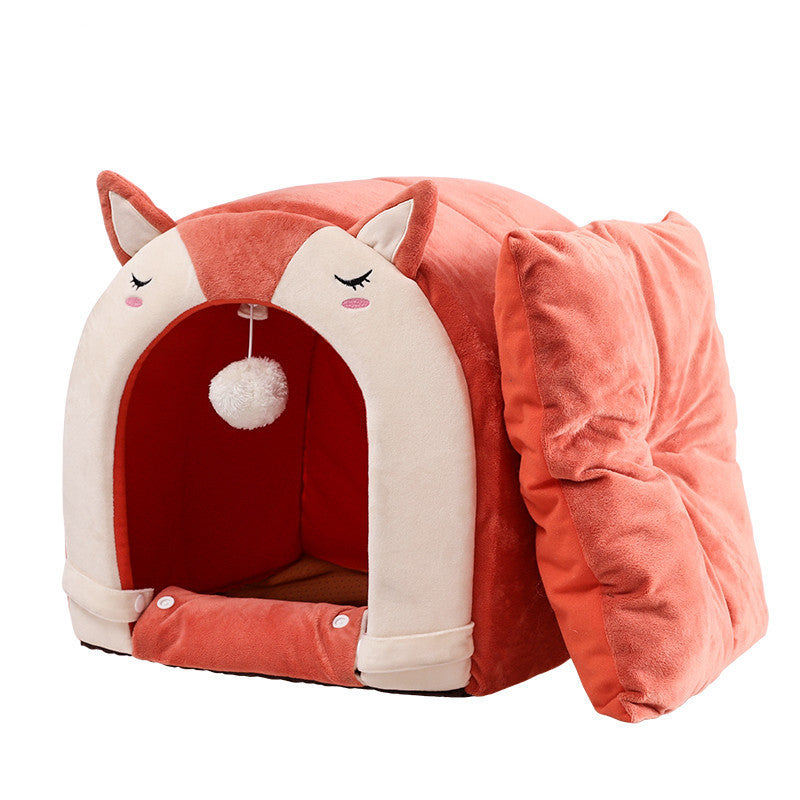 Removable And Washable Pet Nest With Funny Cat Ball