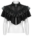 Punk Rave Elysia Velvet Ruffle Goth Shawl in Black