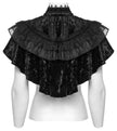 Punk Rave Elysia Velvet Ruffle Goth Shawl in Black