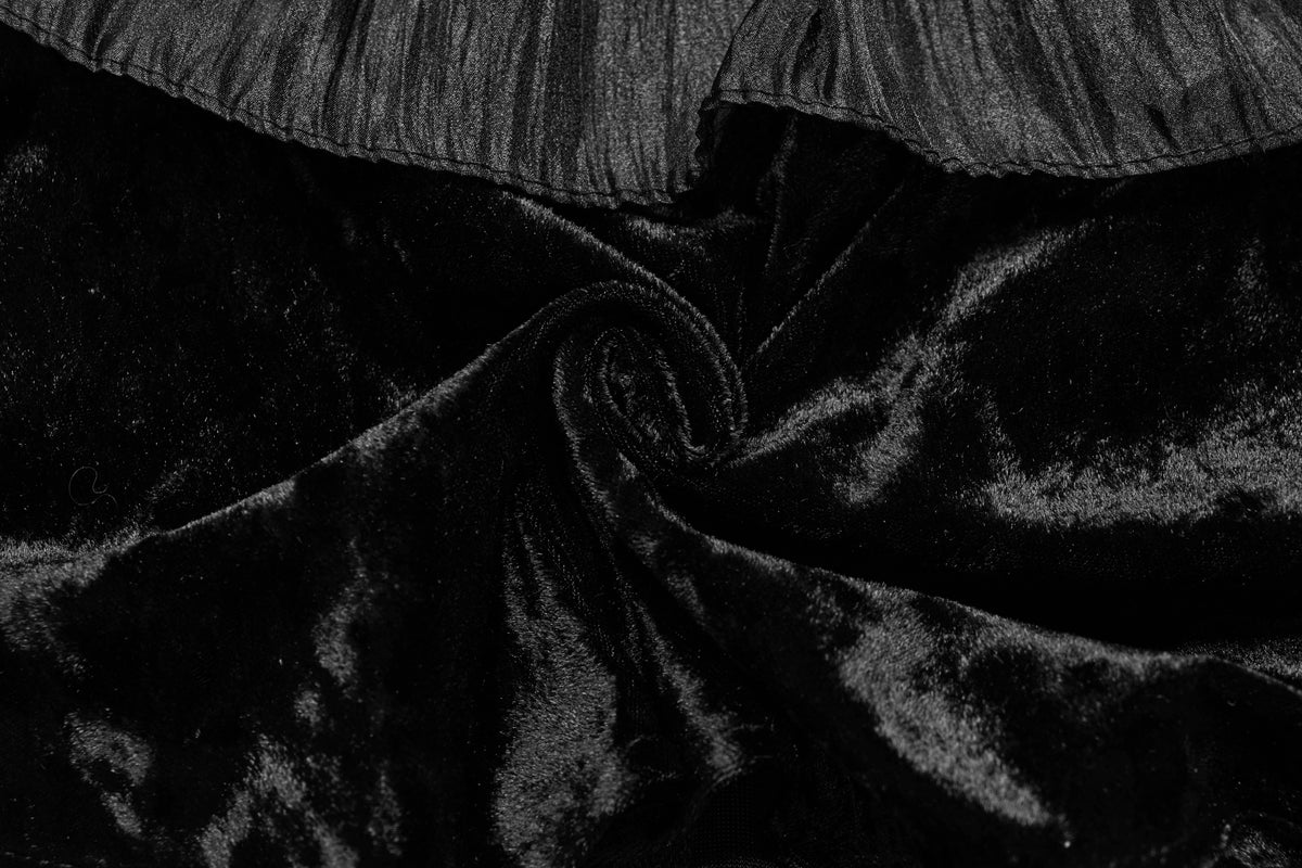 Punk Rave Elysia Velvet Ruffle Goth Shawl in Black