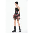 Dark in Love Punk Black and Tartan Cross Strap Nevida Top