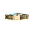 Green Plaid Plain Pet Collar