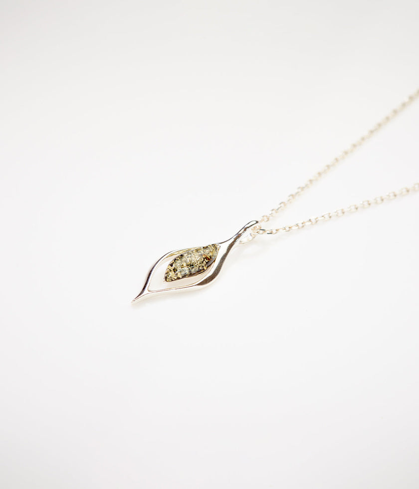 Green Amber Droplet Pendant