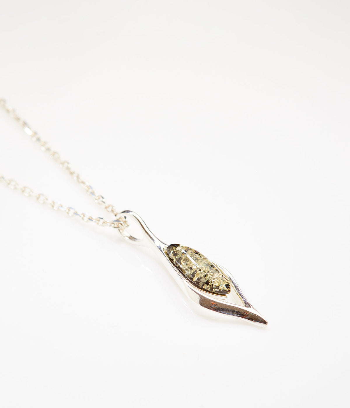 Green Amber Droplet Pendant