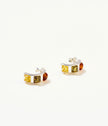 Multicolour Baguette Amber Earrings