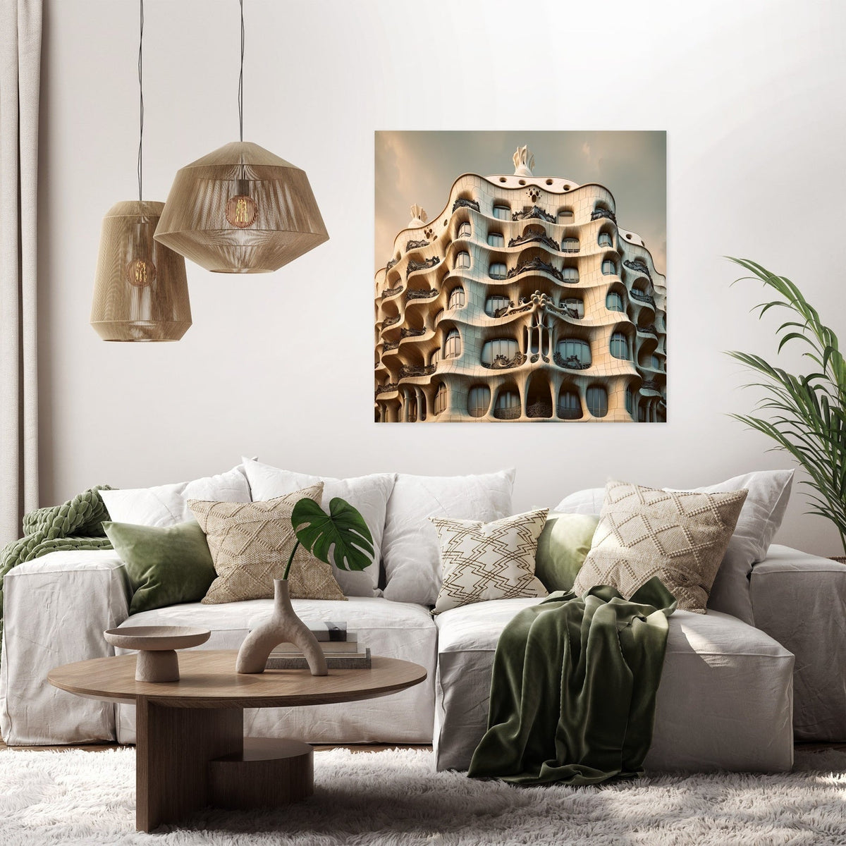 Casa Milà Waves Canvas