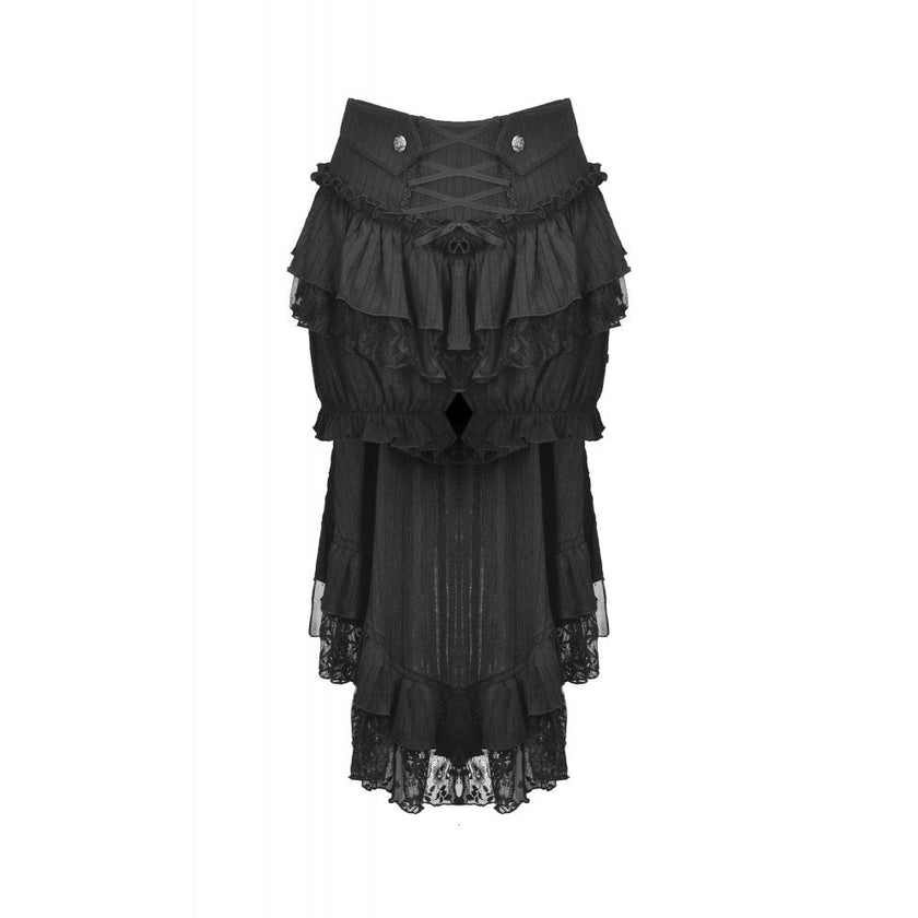 Dark in Love Cordelia Gothic High-Low Layered Skort