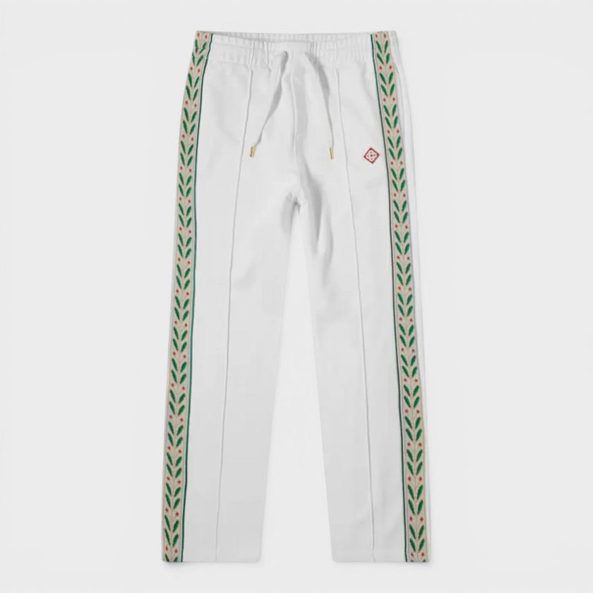 Tape Logo Panelled Sweatpants Laurel White