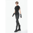 Dark in Love Punk Leather-Look Strap Detail Trousers