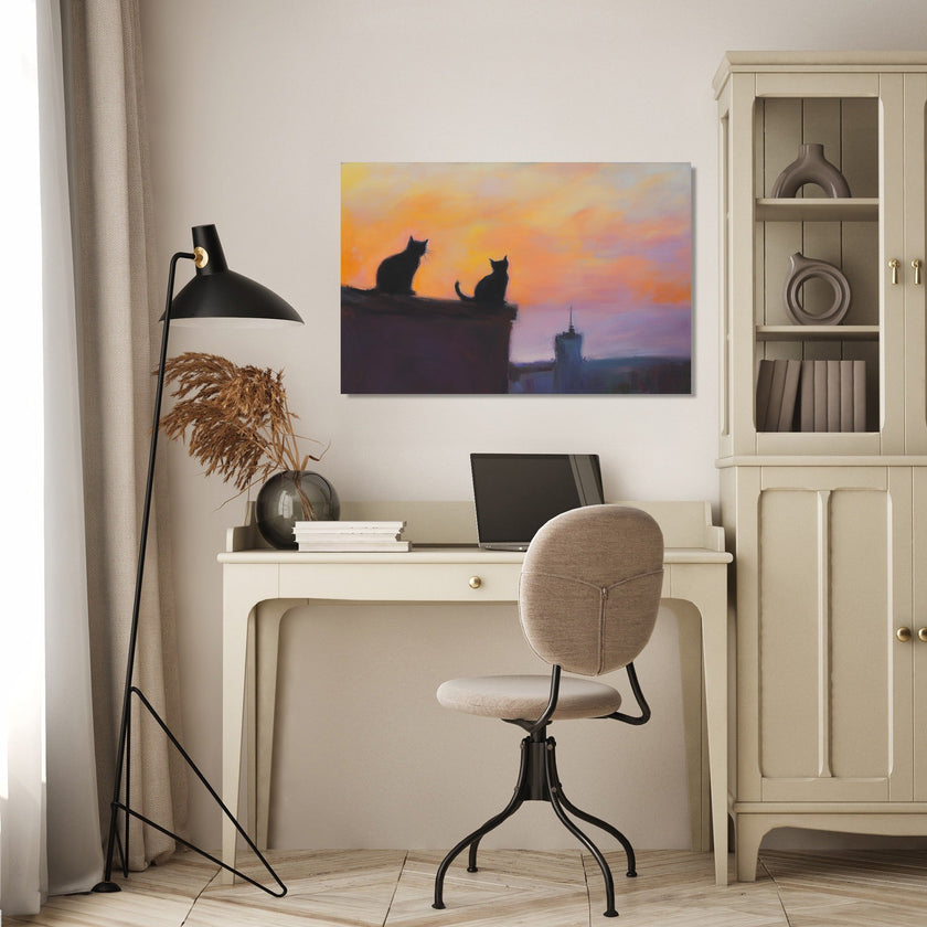 Twilight Cats Canvas