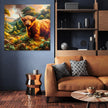 Victorian Highland Cow Majesty Canvas