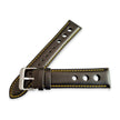 Black And Yellow Leather Rally Hole Watch Strap