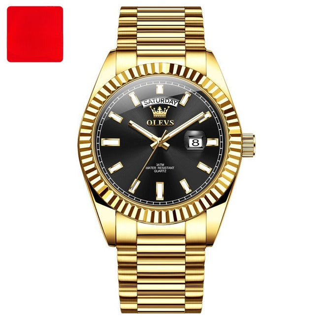 Reloj de Pulsera Luminoso Impermeable de Negocios con Correa de Acero