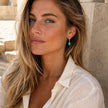 Medusa Small Gemstone Drop Earrings Malachite