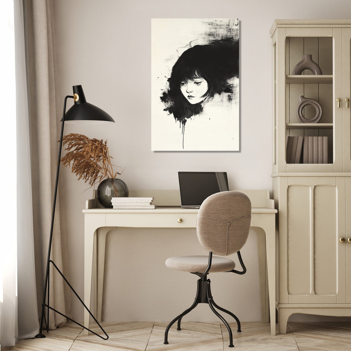 Contemplative Girl Canvas