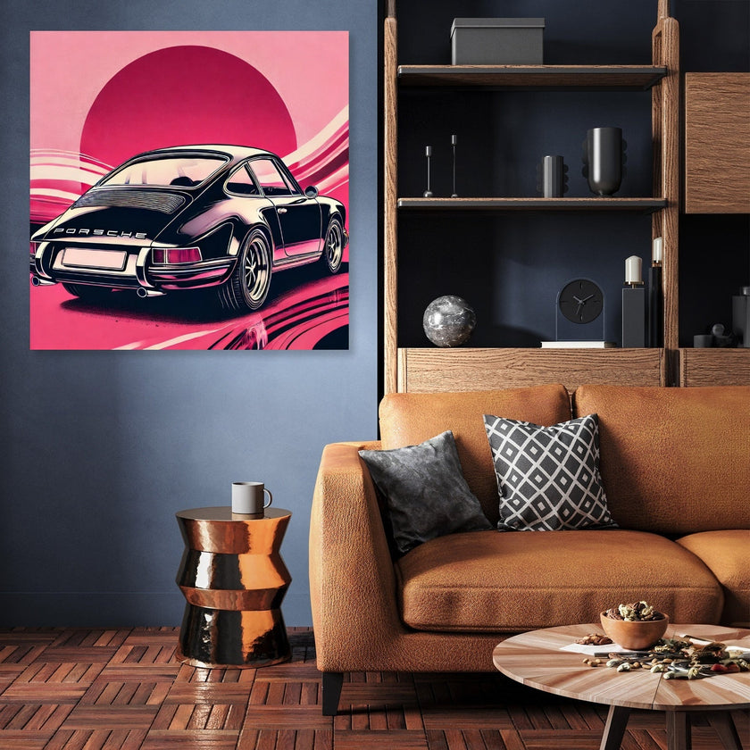 Modern Black Porsche Canvas