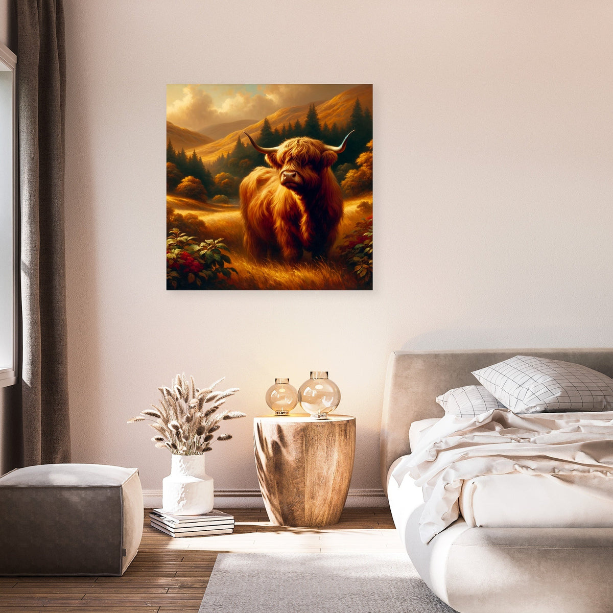 Timeless Highland Cow Serenity Canvas