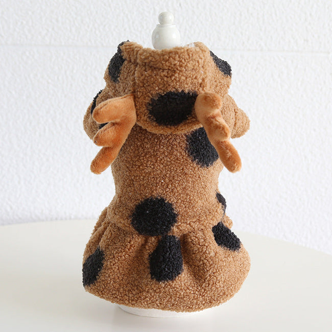 Petstyle Big Polka Dot Elk Couple Clothes Cat Clothing Pet Dog Clothes
