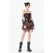 Dark in Love Punk Black and Tartan Cross Strap Nevida Top