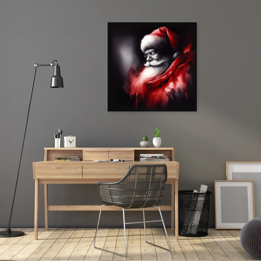 Santa's Melancholy Christmas Canvas
