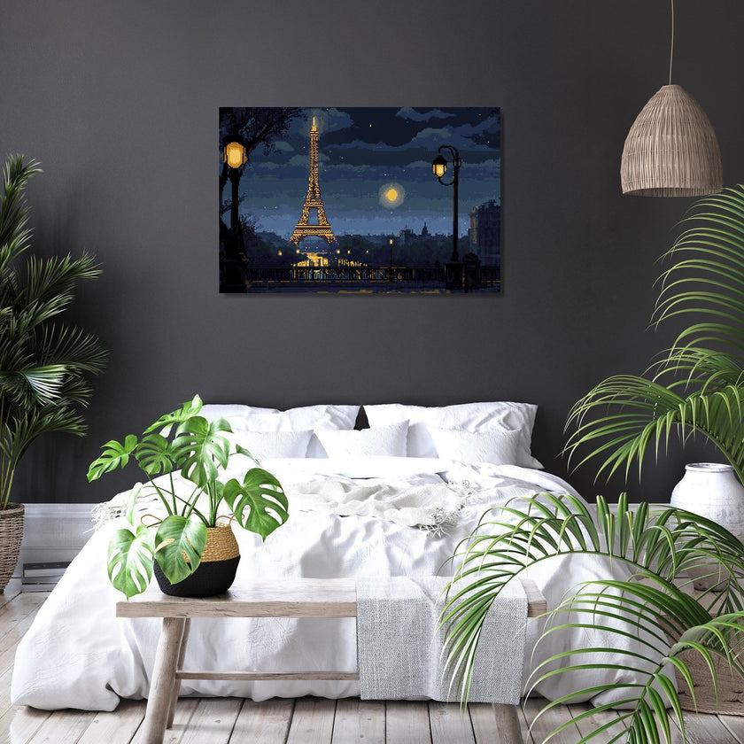 Eiffel Tower Night Canvas