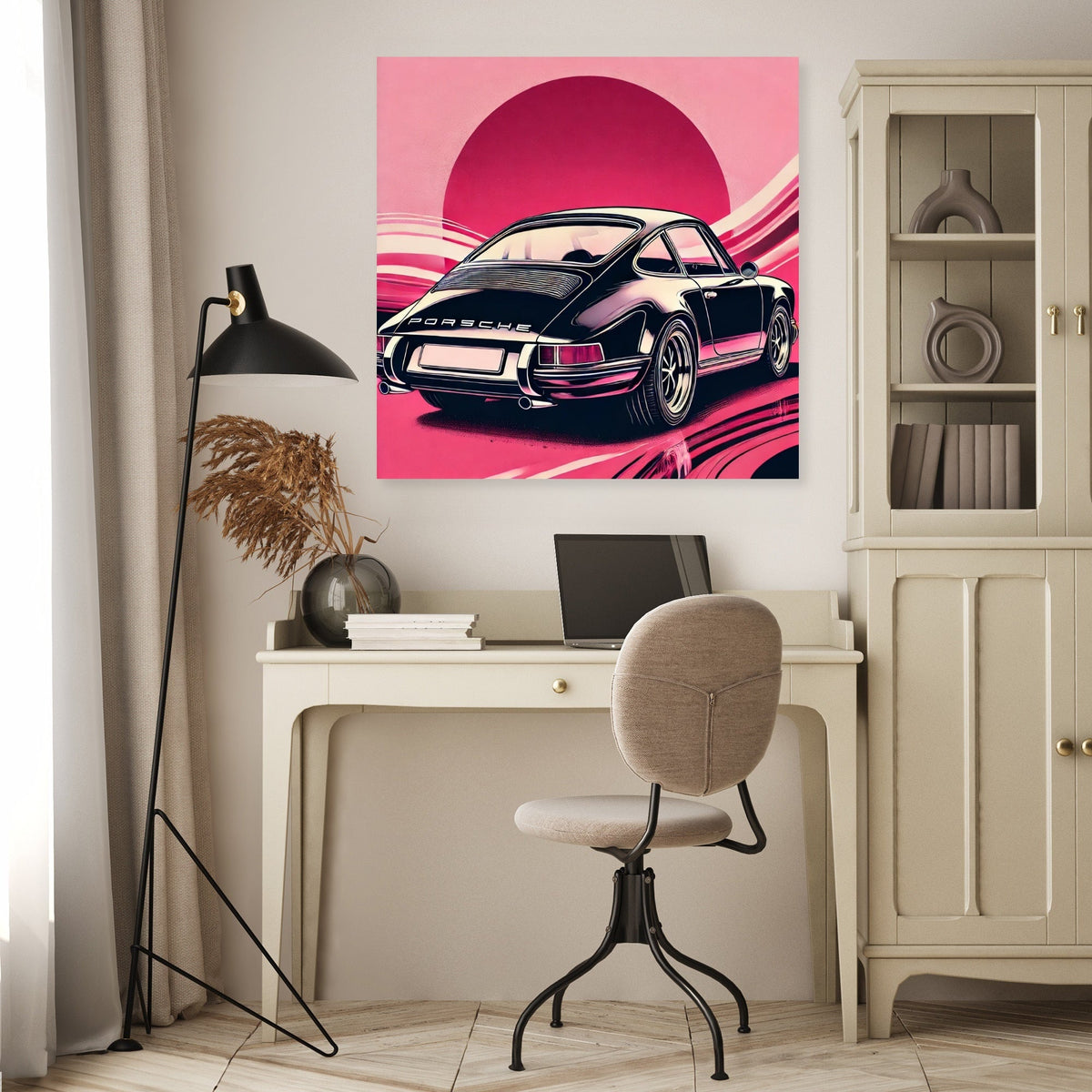 Modern Black Porsche Canvas