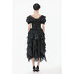 Dark in Love Seraphina Ruched Puff Sleeve Corset Top in Black