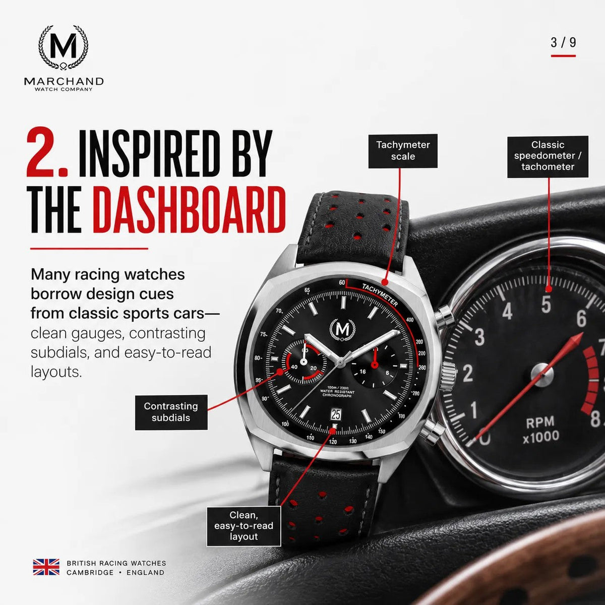 Classic Driver Chronograph, Tan Strap