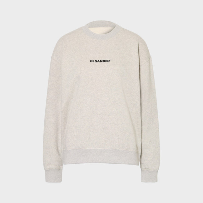 Sweat-shirt à logo en molleton gris