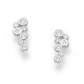Silver Bubbles with Cubic Zirconia Stud Earrings