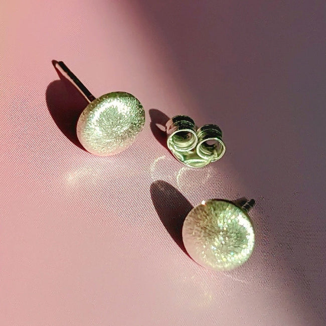Matt Finish Understated Silver Stud Earrings