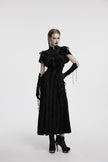 Punk Rave Elysia Velvet Ruffle Goth Shawl in Black