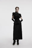 Punk Rave Elysia Velvet Ruffle Goth Shawl in Black