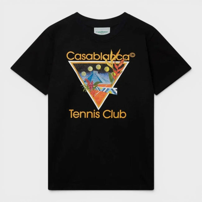 Camiseta Estampada Icono Club de Tenis Negro