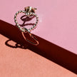 Textured Heart Chain Sterling Silver Stud Earrings
