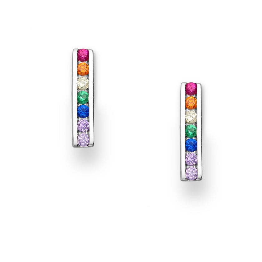 Cubic Rainbow Ohrstecker aus Sterlingsilber